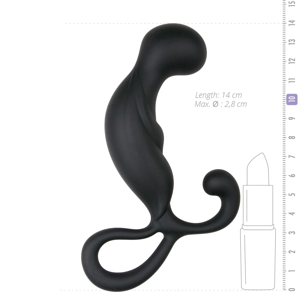Easytoys Prostaat Massager gebogen, 140 mm lang en 28 mm maximale diameter