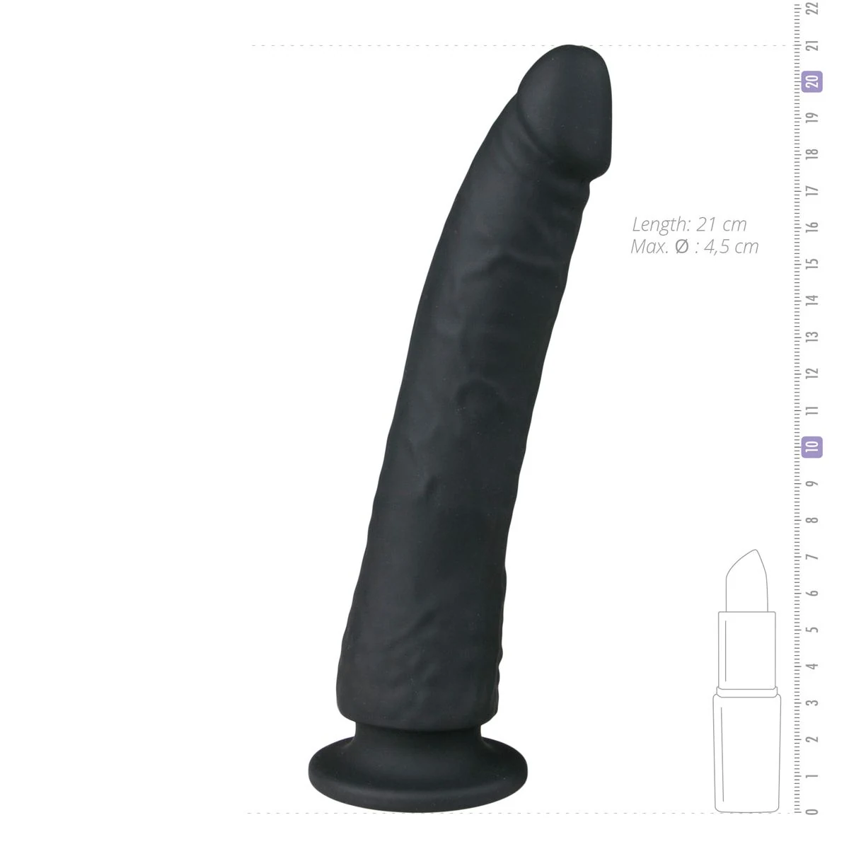 Realistische dildo met zuignap, flexibele zwarte Easytoys dildo