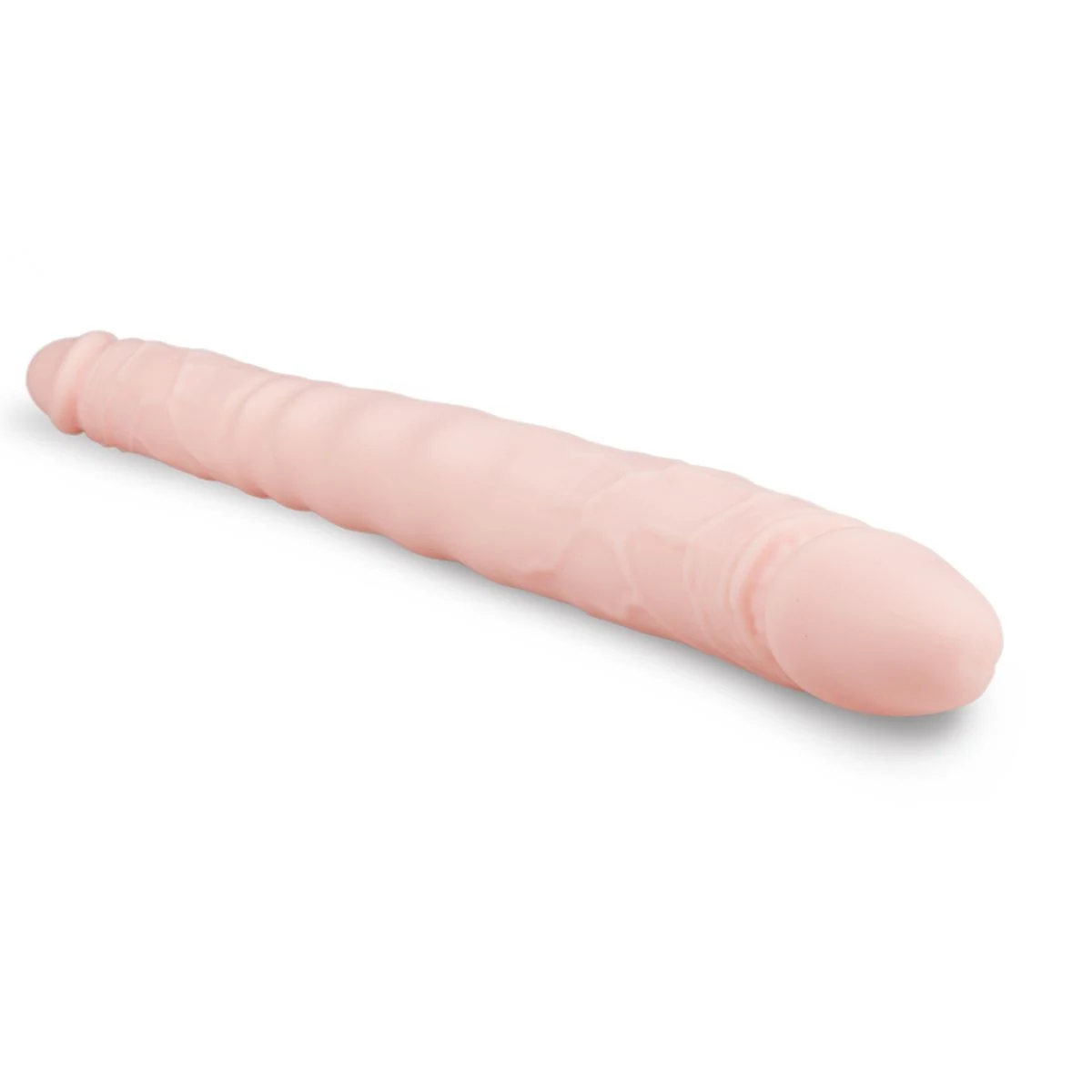 Beige EasyToys dubbele dildo van siliconen voor koppels