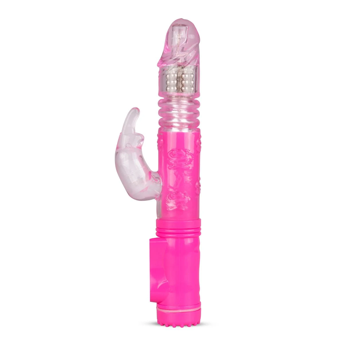 EasyToys Vibe Collection rabbit vibrator roze met geribbelde schacht