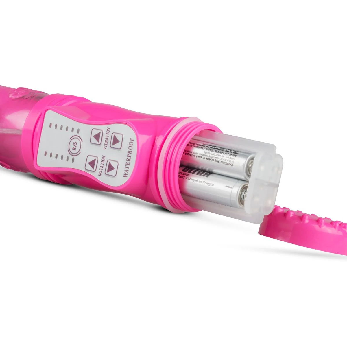 Spatwaterdichte EasyToys rabbit vibrator roze met pushbutton bediening