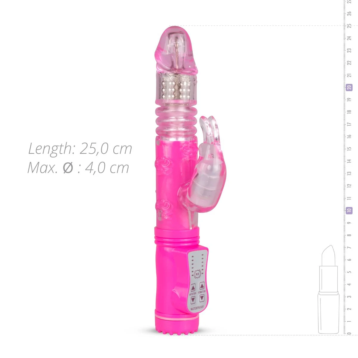 EasyToys Stotende Rabbit Vibrator roze, geschikt voor glijmiddel op waterbasis
