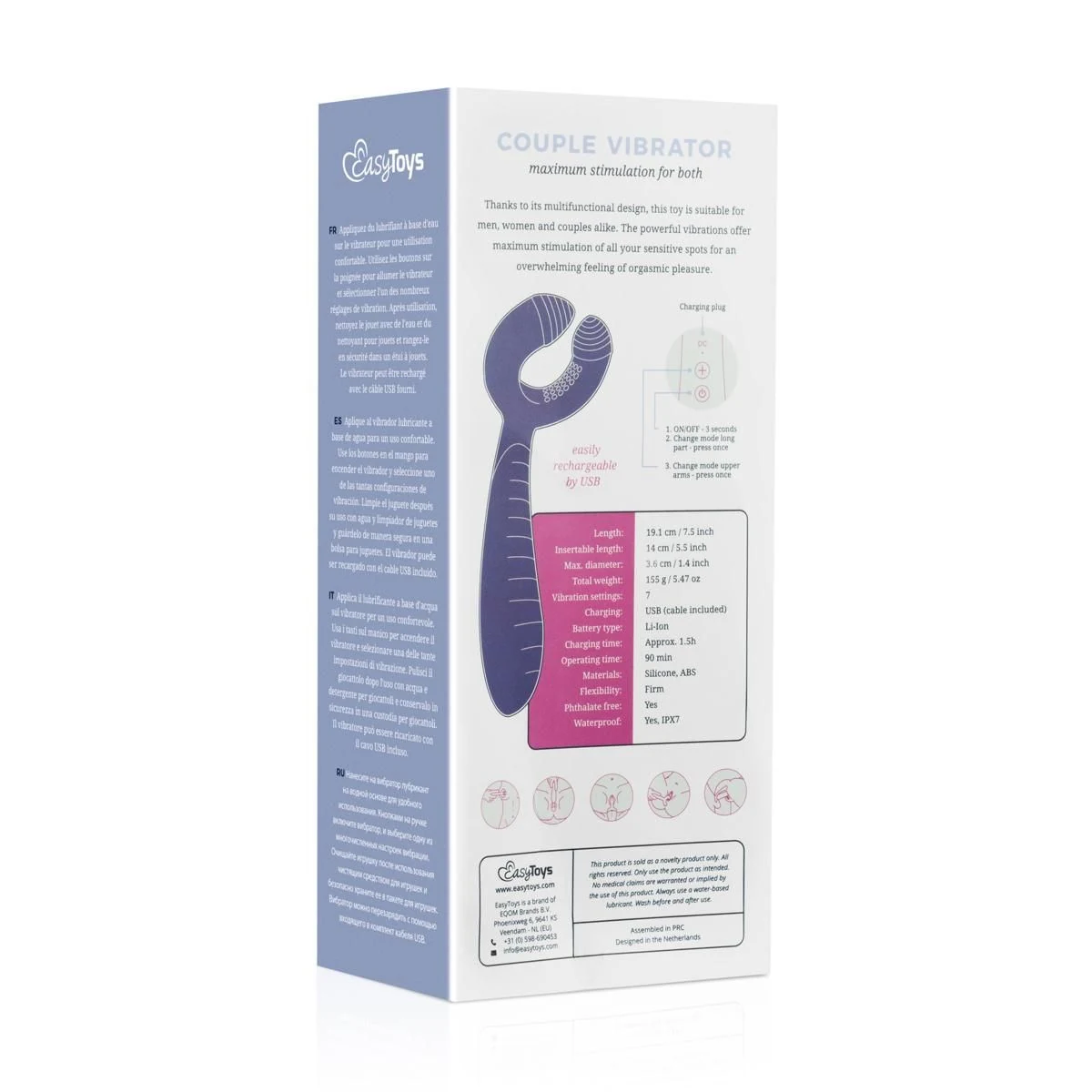 Paarse vibrator voor stellen uit Easytoys Vibe Collection
