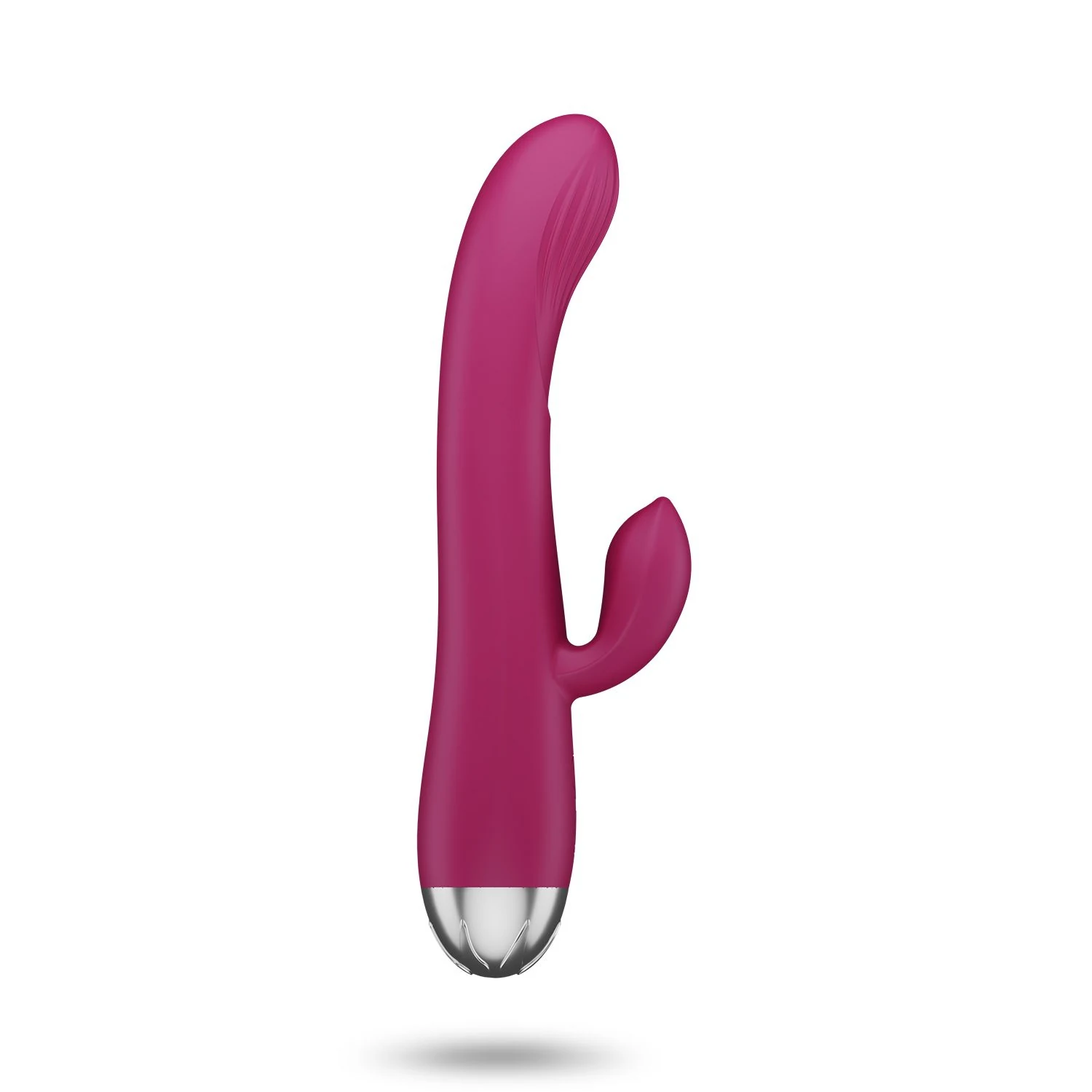 Rabbit vibrator roze met pushbutton bediening en variabele vibratiestanden