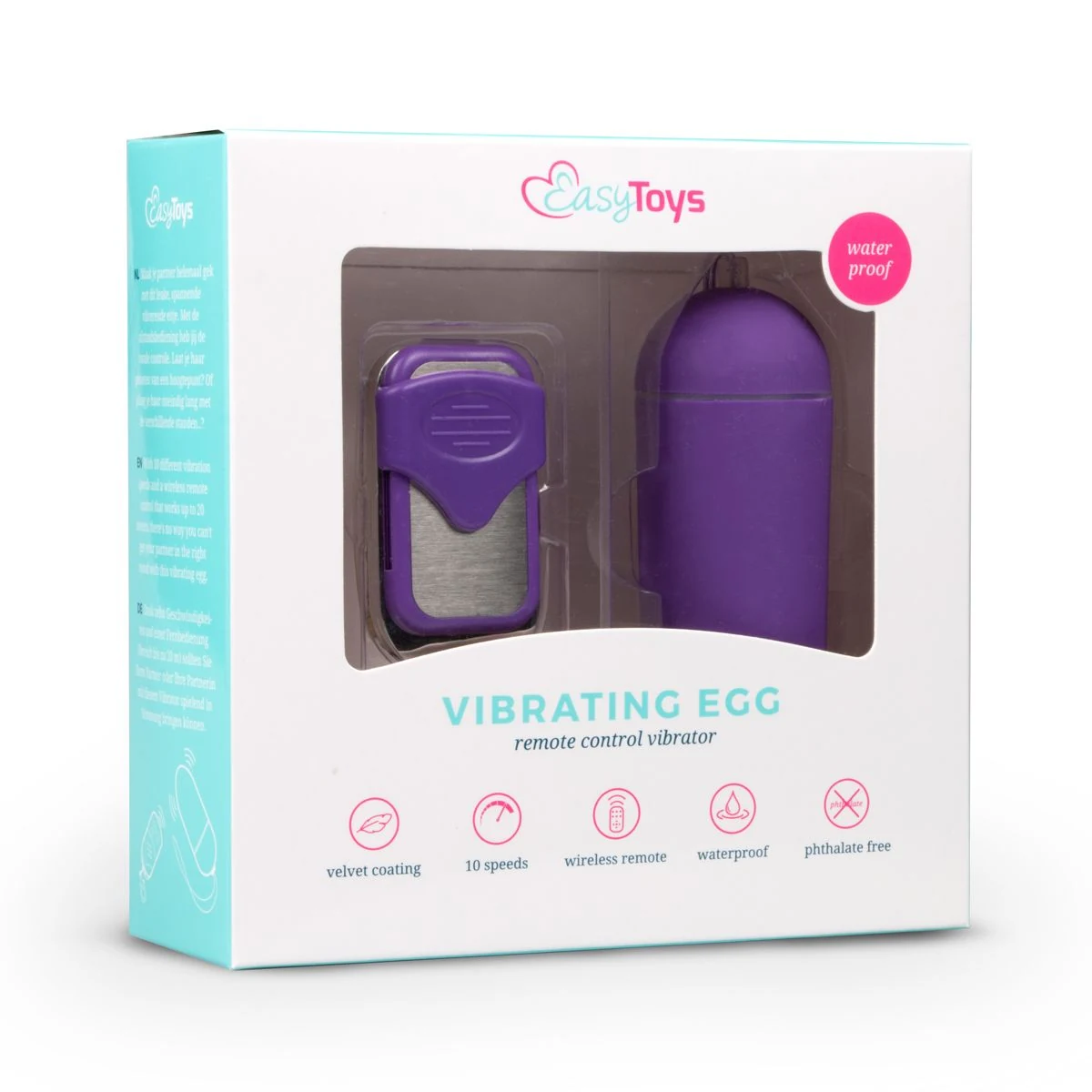 Paars Easytoys vibratie ei van ABS, compact en travel-ready
