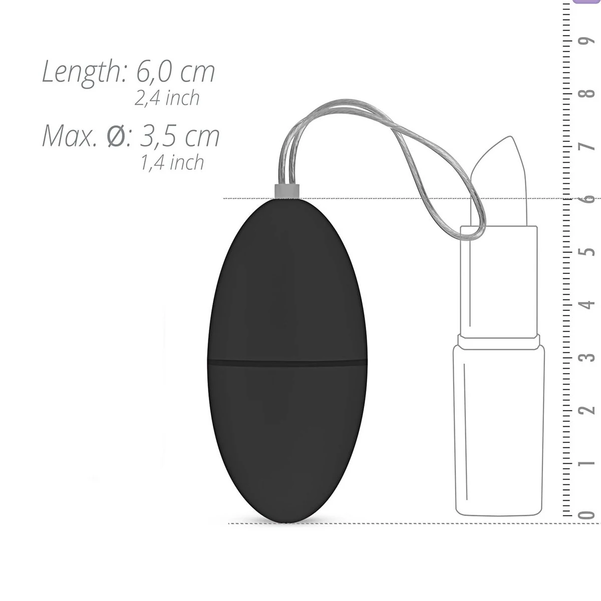 Vibratie ei zwart op batterijen met variabele vibratiestanden
