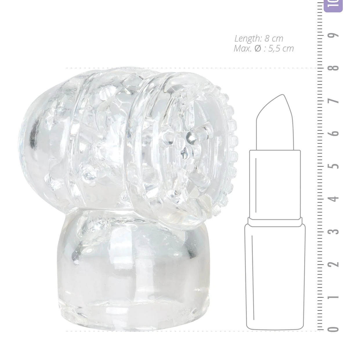 EasyToys opzetstuk masturbator clear, geschikt voor wand vibrators Ø 5,5-6,0 cm