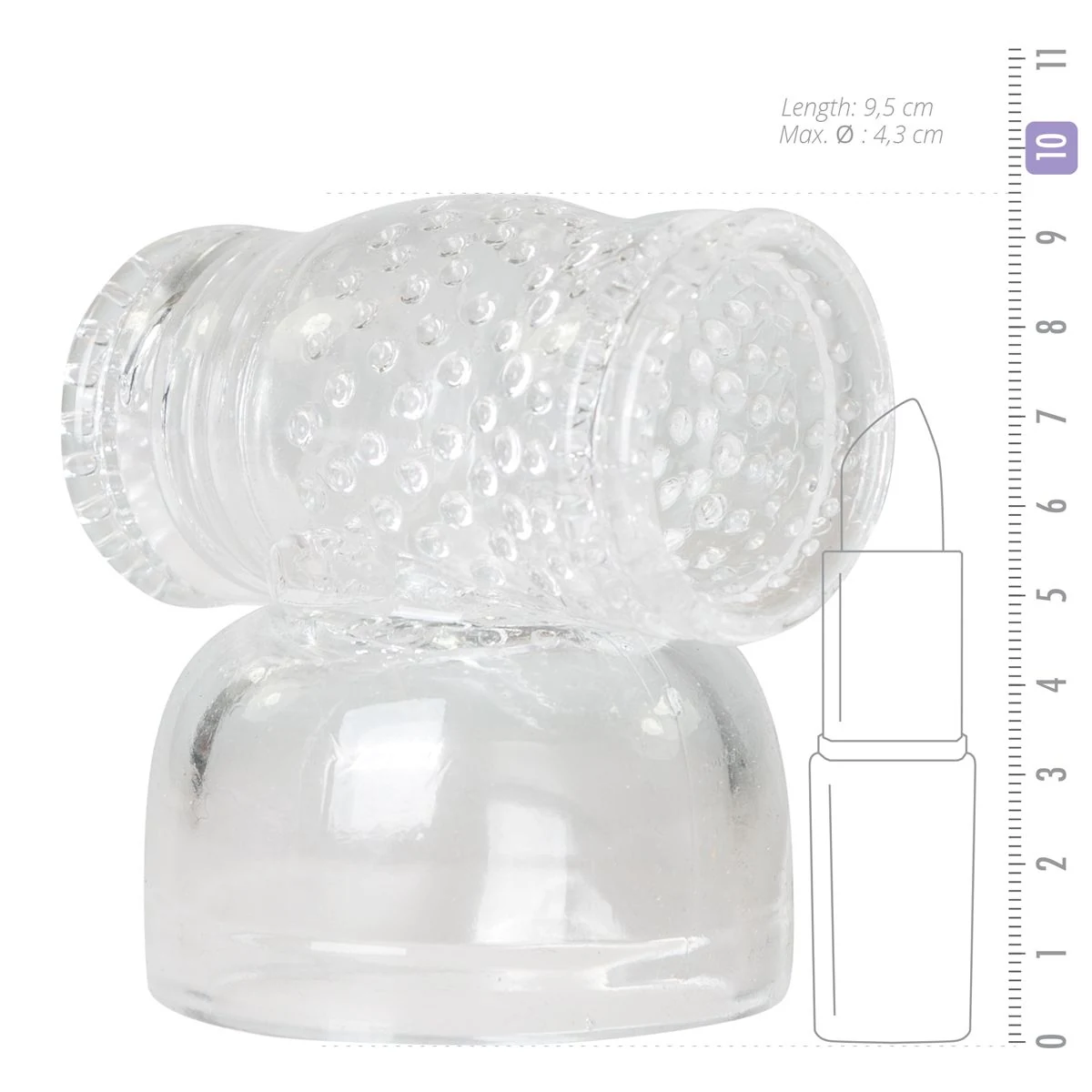 EasyToys clear opzetstuk voor wand vibrator met 55 mm binnendiameter