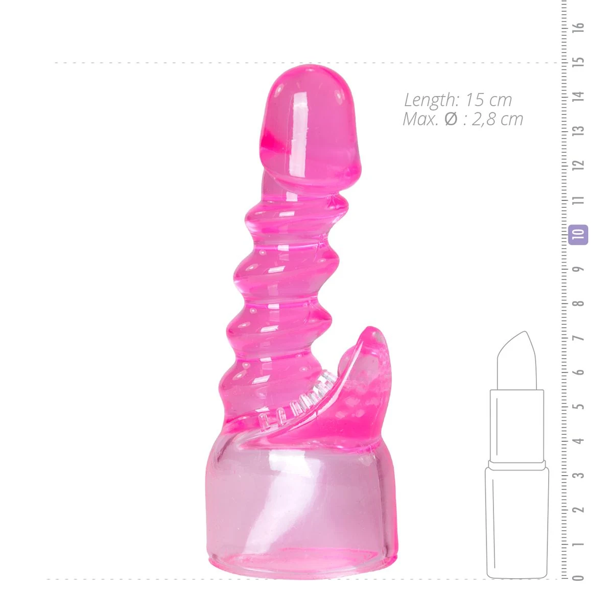 EasyToys wand opzetstuk roze maat 3 met binnendiameter 40 mm