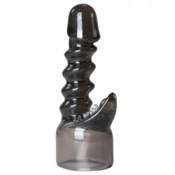 EasyToys Wand Collection wand vibrator opzetstuk clitoris in zwart transparant TPE
