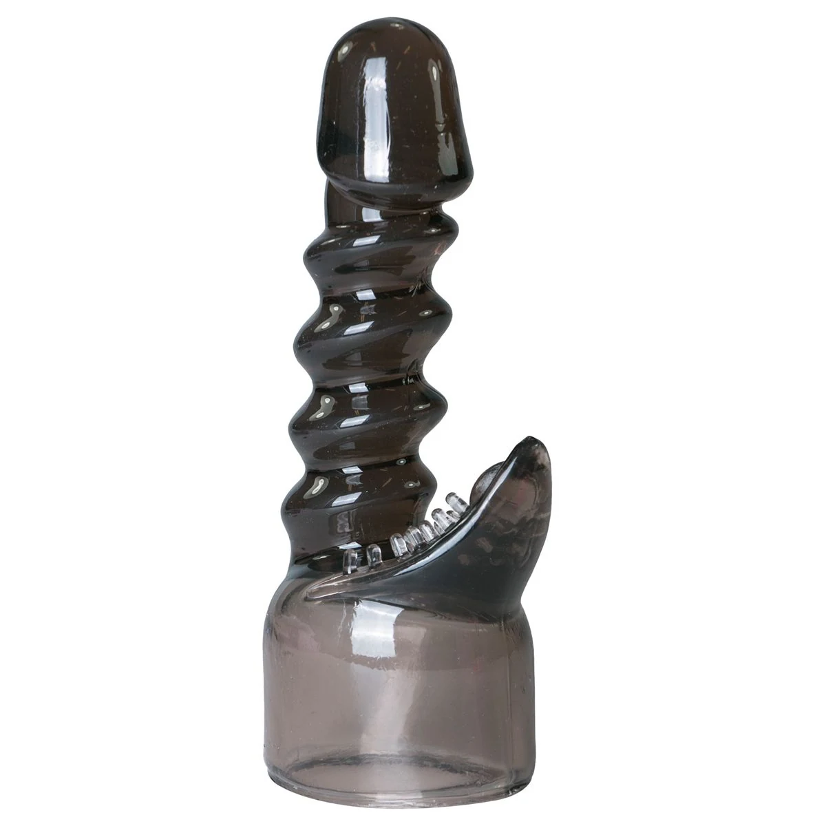 EasyToys Wand Collection wand vibrator opzetstuk clitoris in zwart transparant TPE