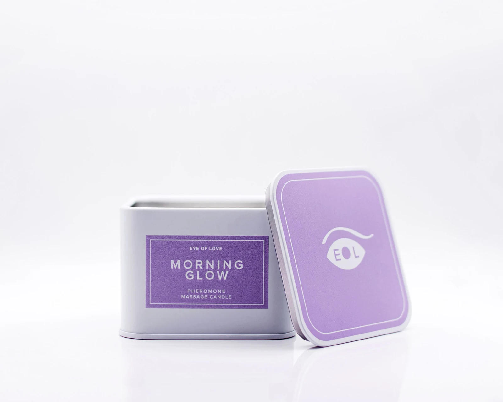 Paarse EOL Massage Kaars Morning Glow met feromonen