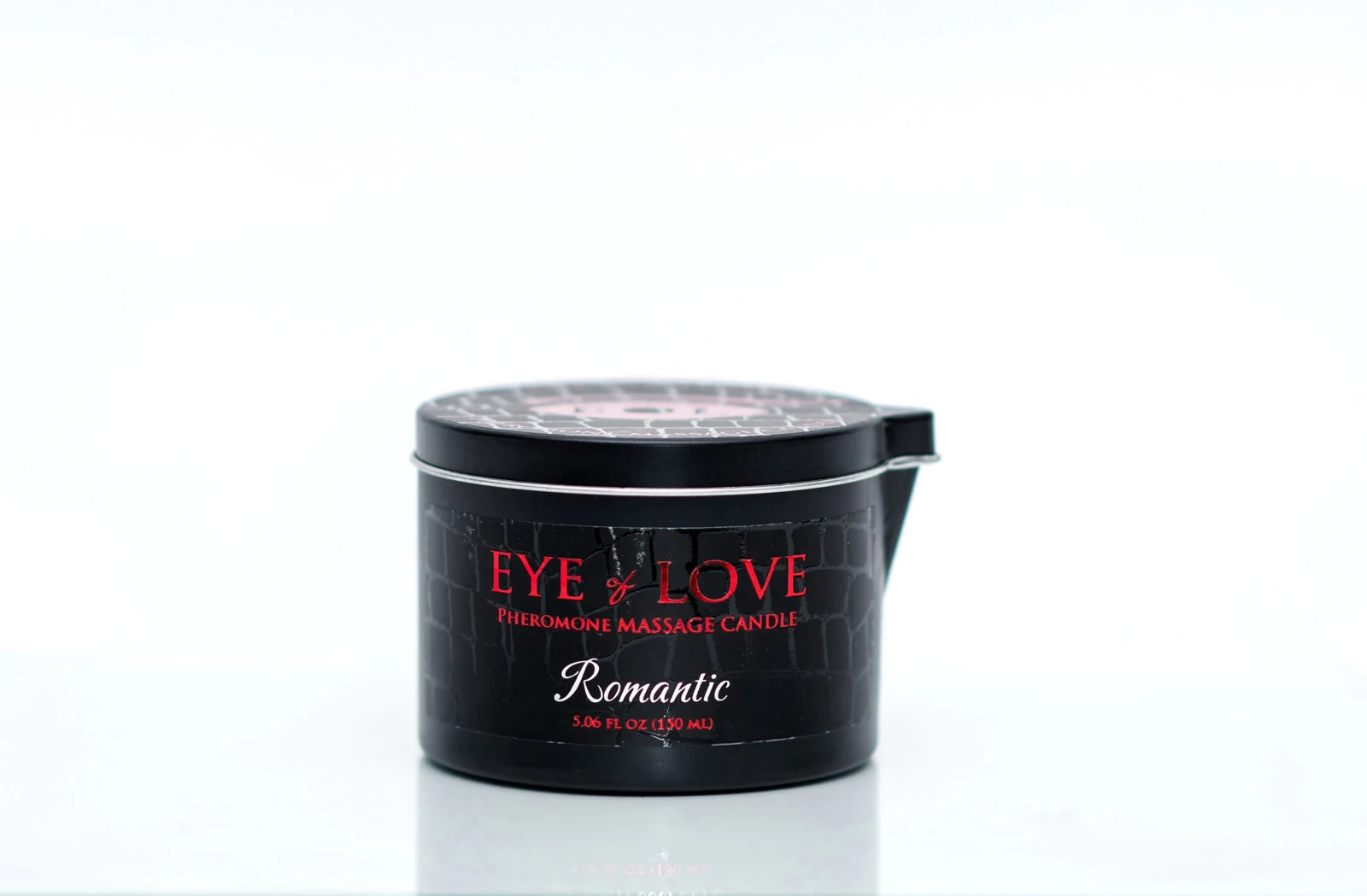 Zwarte massage kaars van Eye of Love voor unisex gebruik