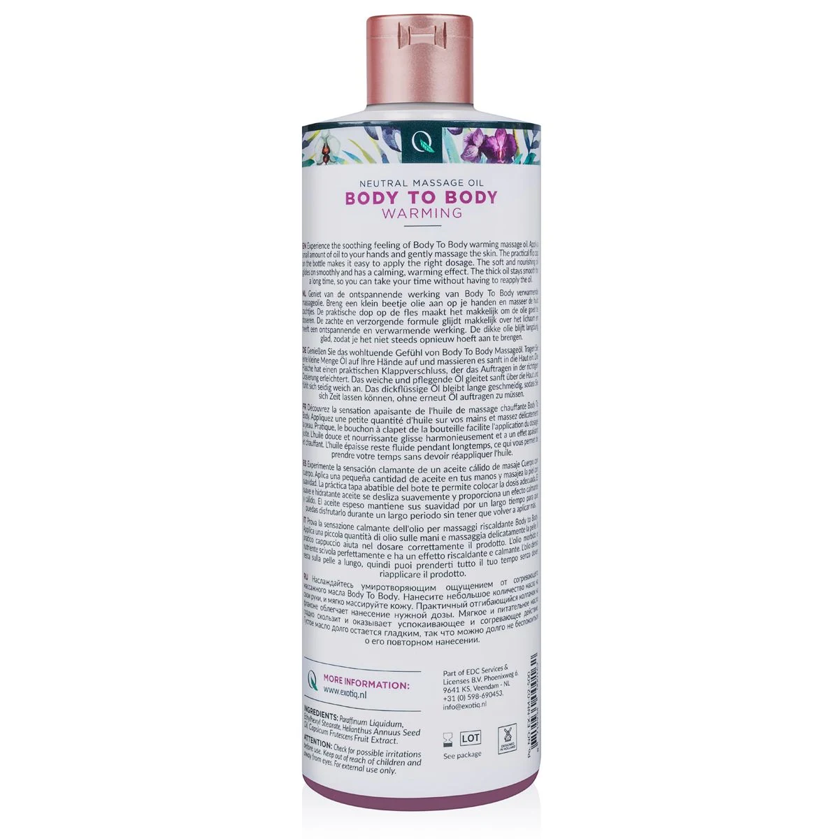 Exotiq Body To Body Oil met verwarmend effect en langdurige gladheid