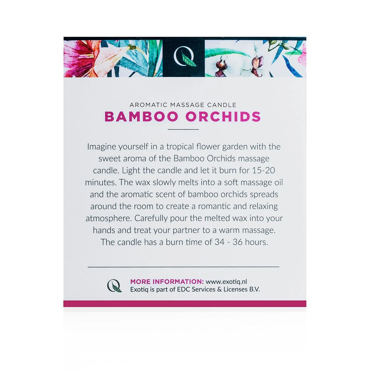 Exotiq Massagekaars Bamboe Orchideeën 200g, SKU EX-MC-01-200