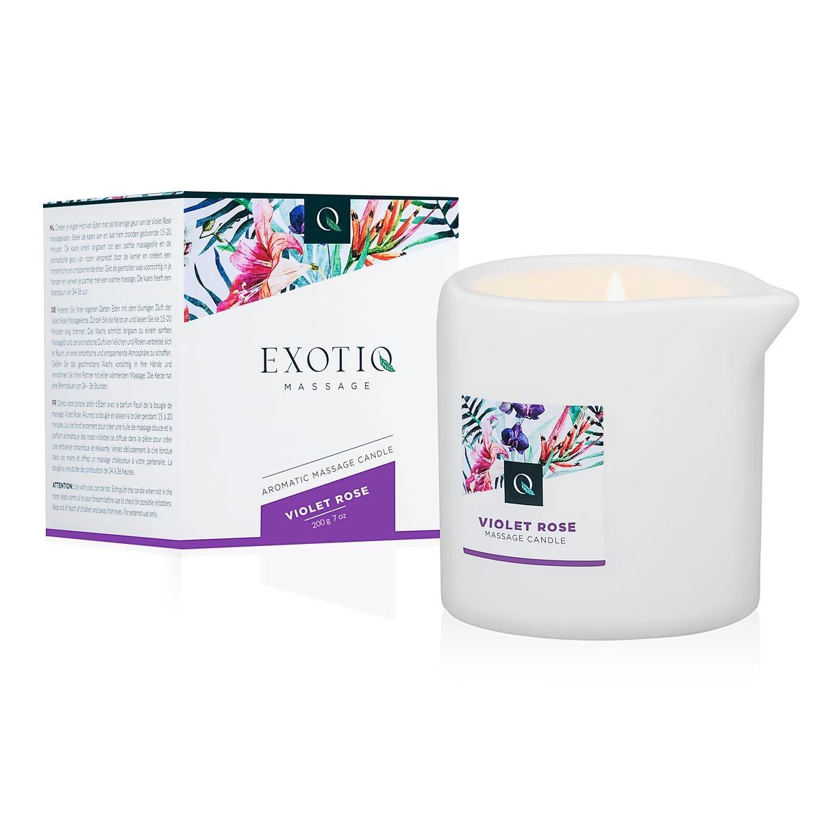 Exotiq Massagekaars Violet Rose 200g met rozengeur