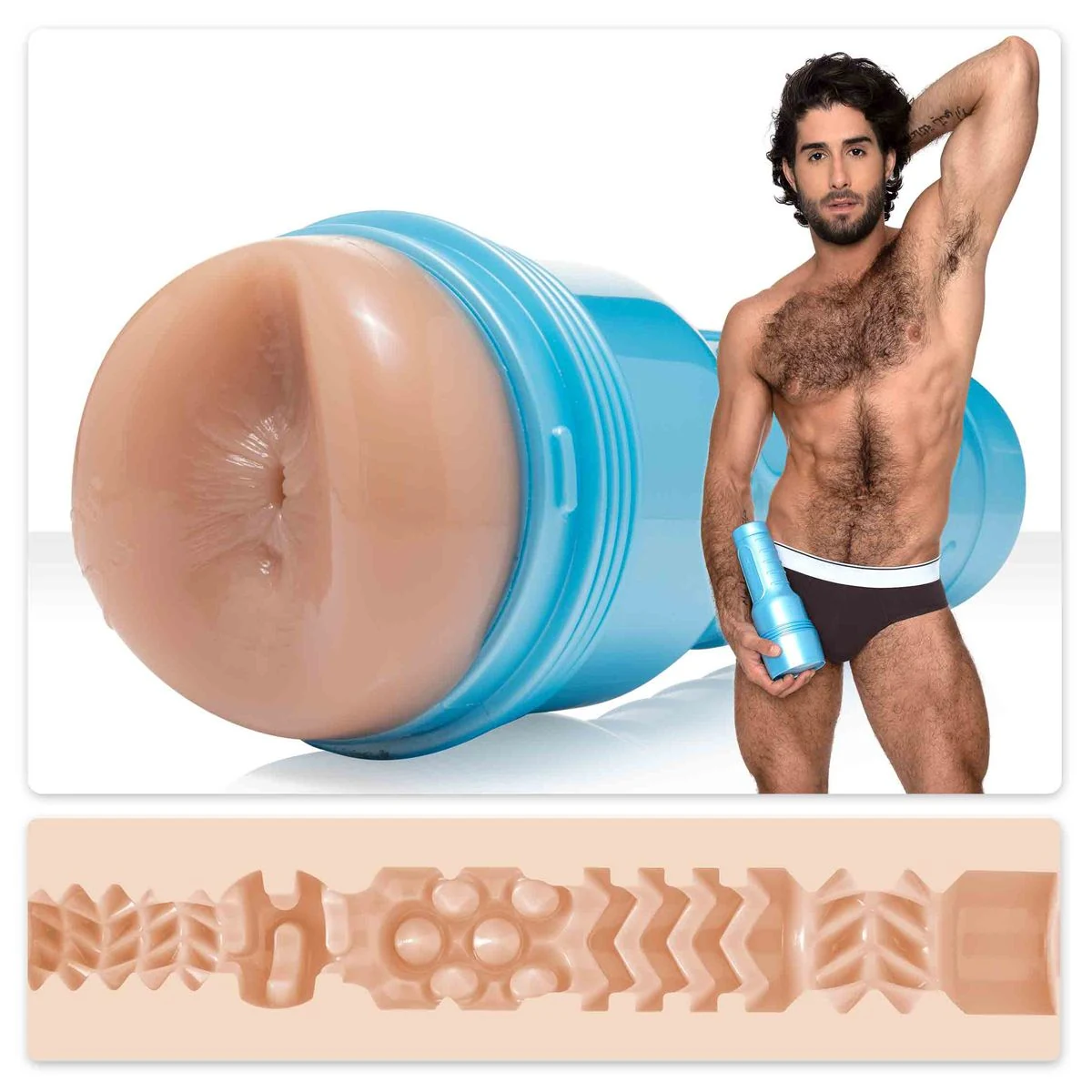 Fleshjack Boys Diego Sans masturbator met anusopening en uitneembare SuperSkin sleeve