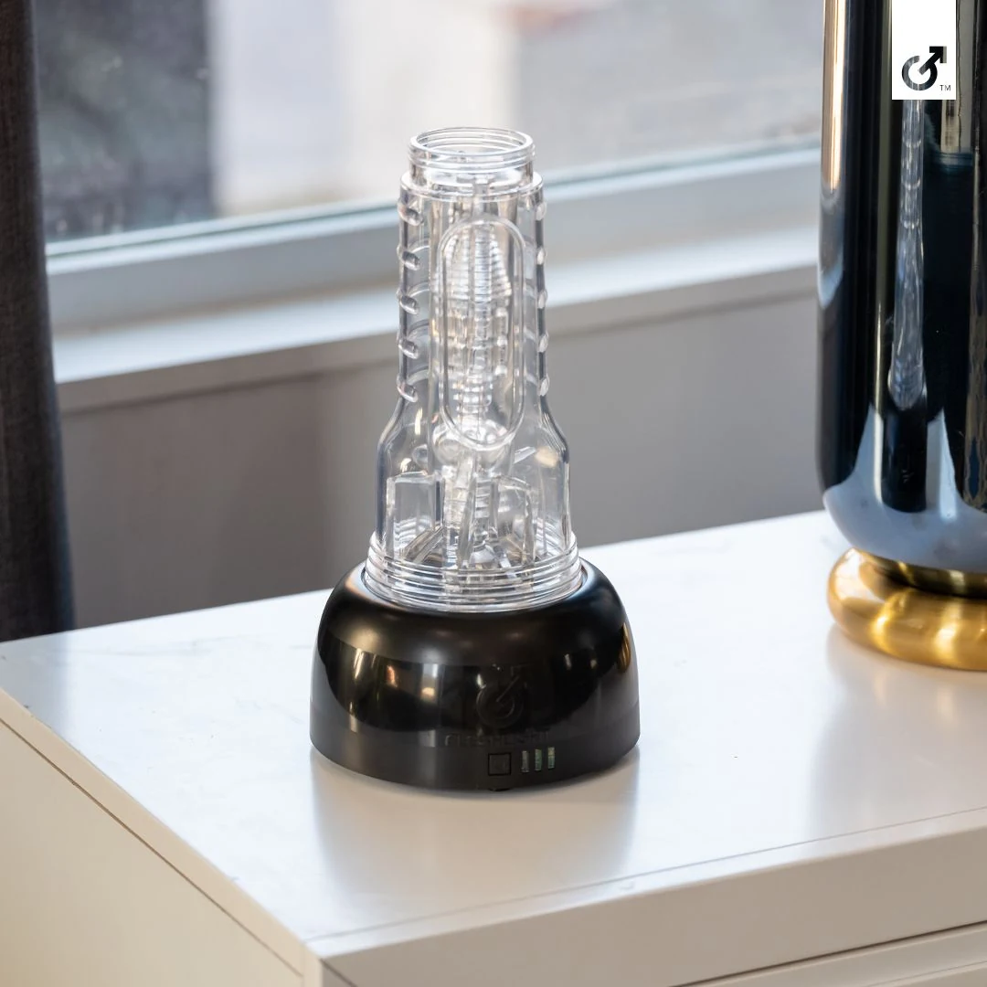 Zwarte Fleshlight AIR met USB-kabel voor gebruik