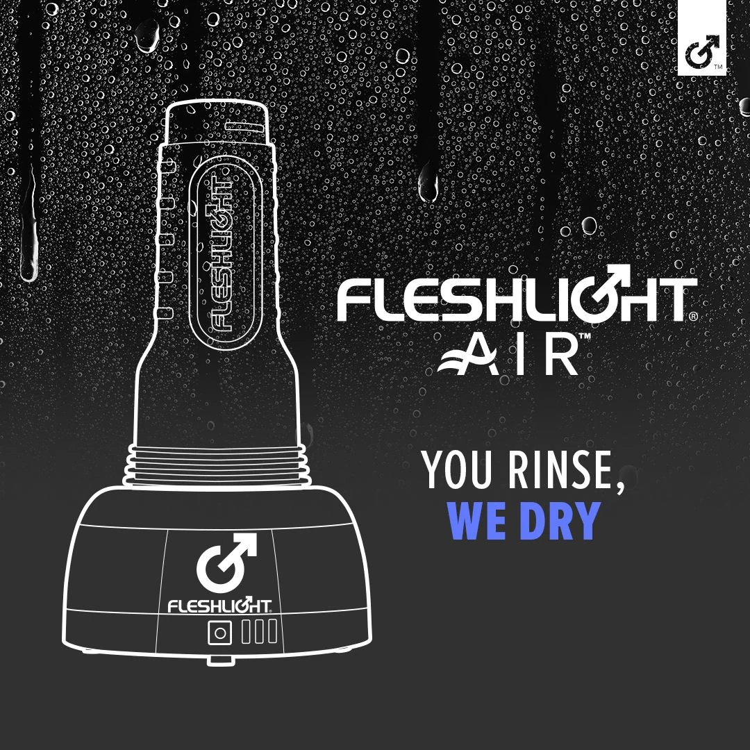 Fleshlight AIR droogapparaat in zwart met lengte van 79 mm