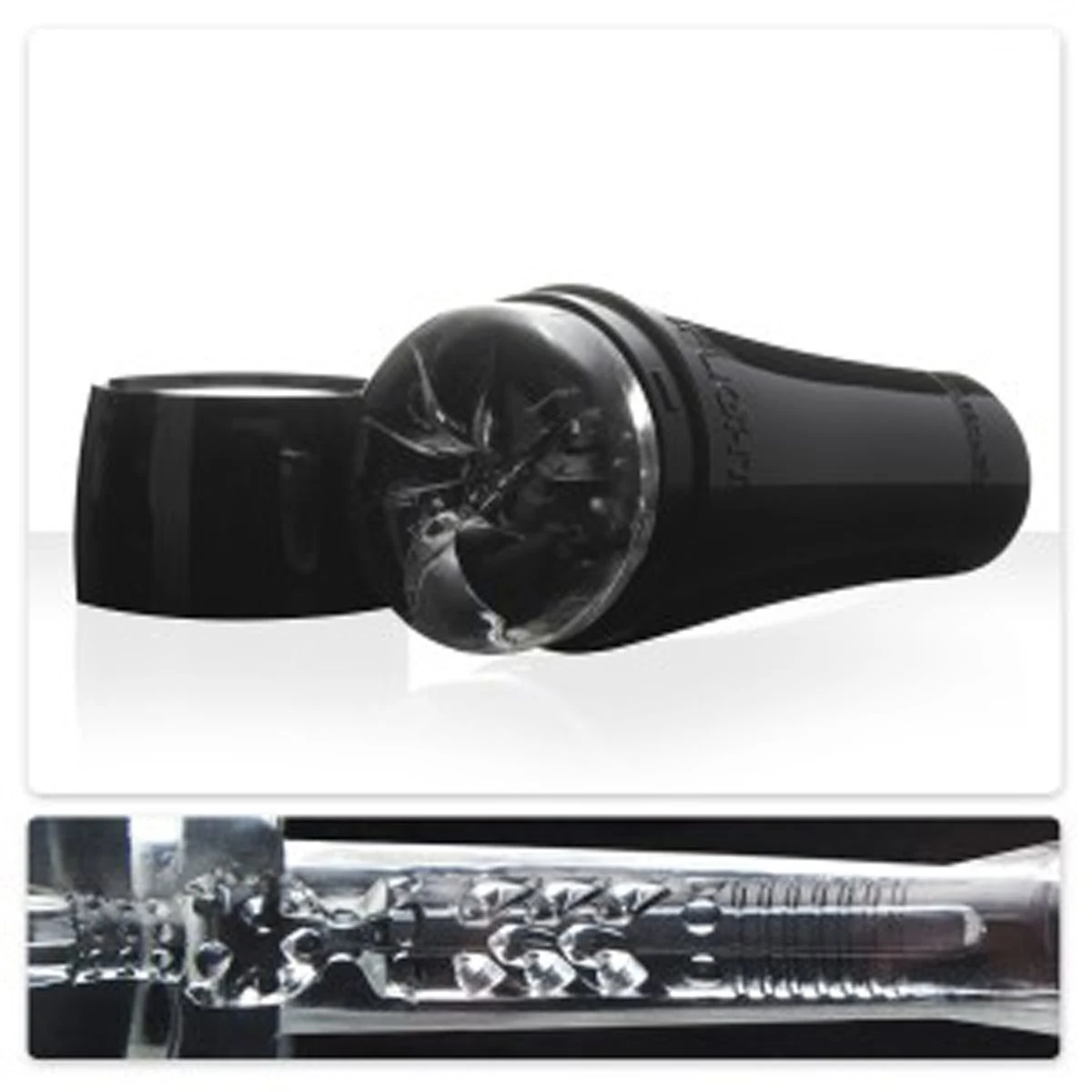 Fleshlight Flight Pilot zwarte masturbator met realistische sleeve, ribbels en noppen