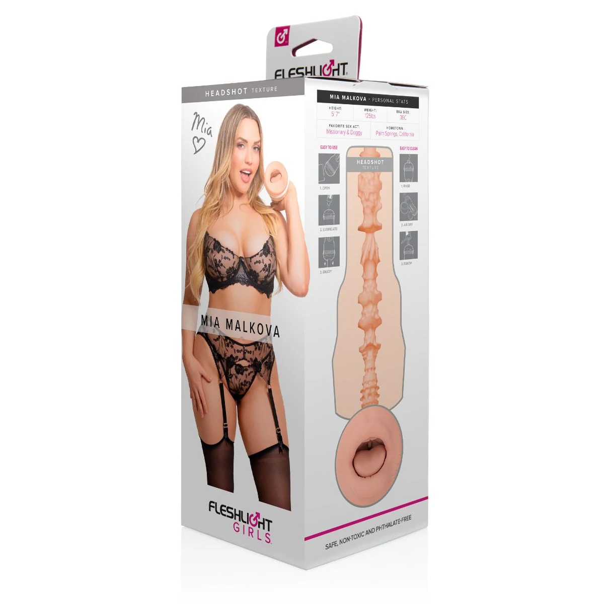Fleshlight Girls Mia Malkova Headshot van ABS en siliconen