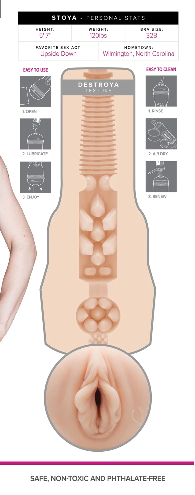 Fleshlight Girls Stoya Destroya, lengte 250 mm en diameter 90 mm