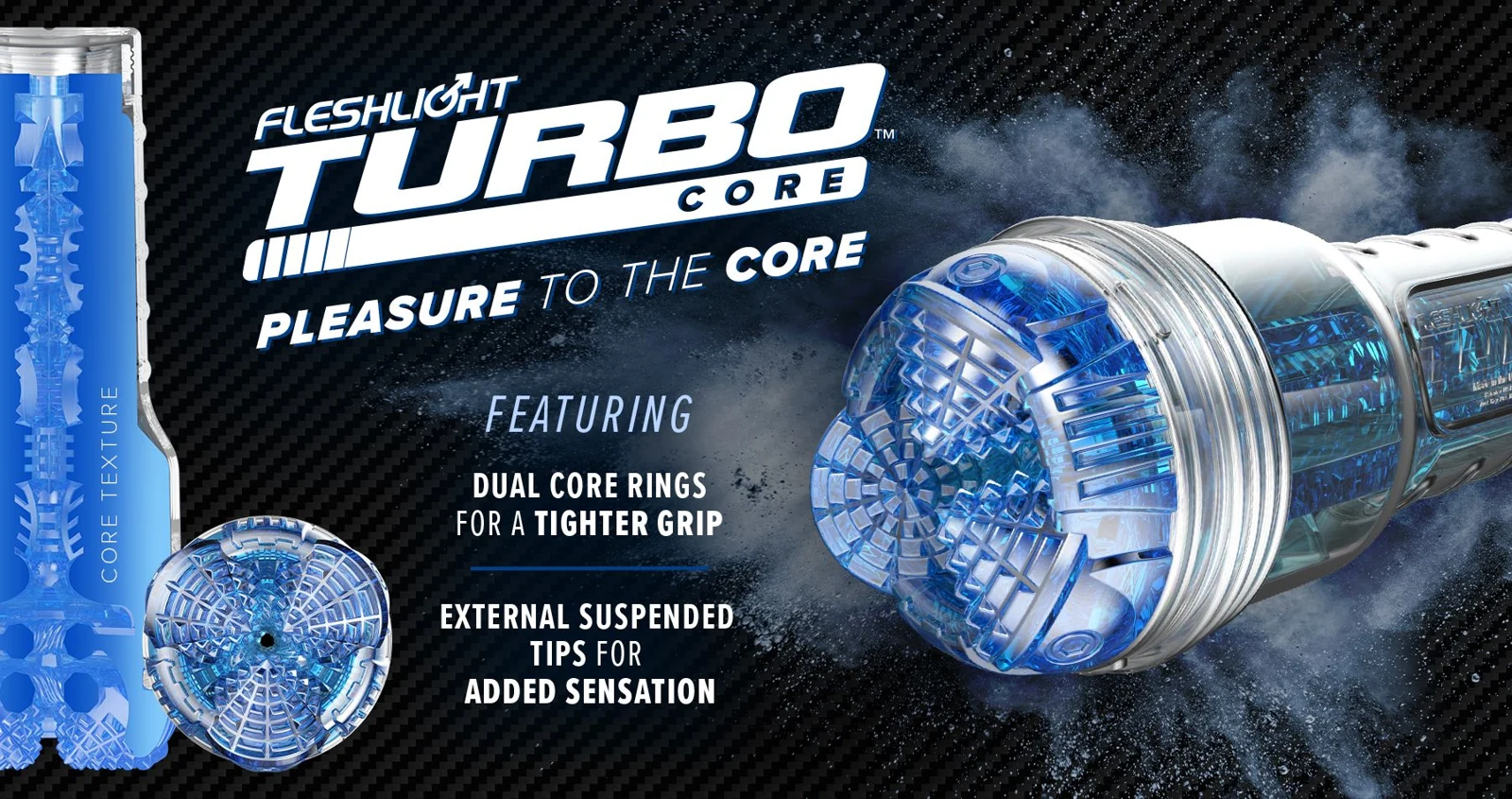 Fleshlight Turbo Core Ice met Suction Control Cap voor zuiging