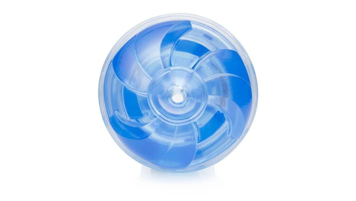 Fleshlight Turbo Thrust IJsblauw met ribbels en noppen in de sleeve