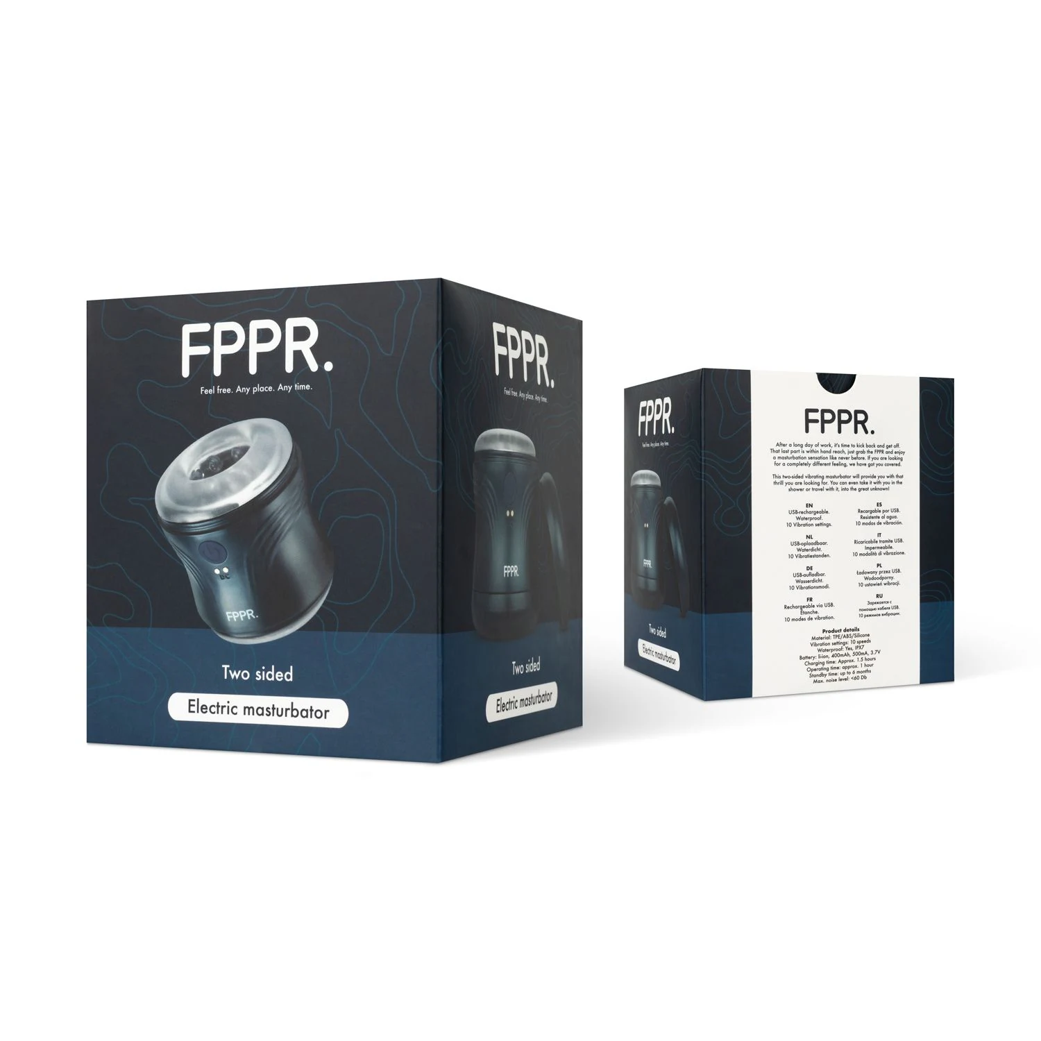 Blauwe vibrerende masturbator van FPPR. voor stimulatie van de penis