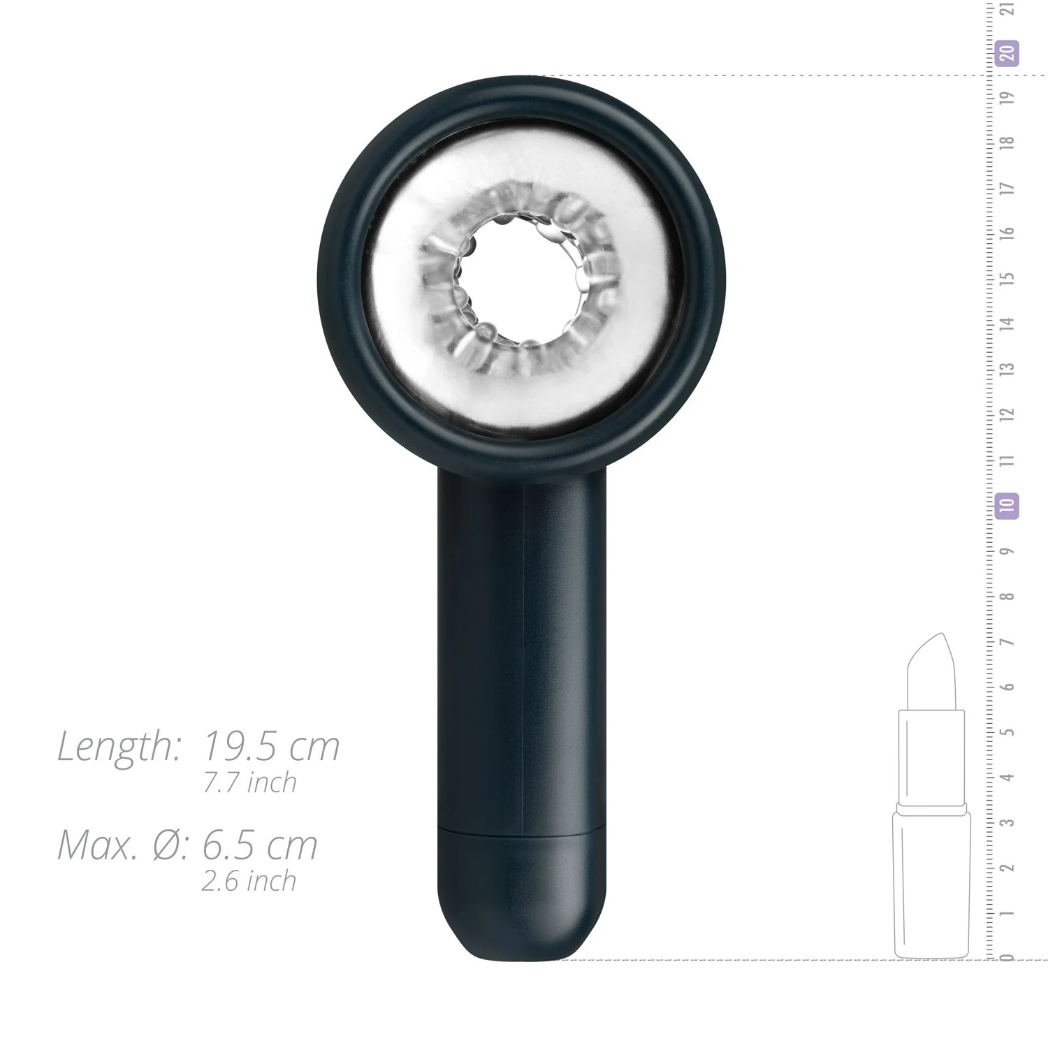 FPPR. masturbator met maximale diameter 50 mm en minimale diameter 24 mm