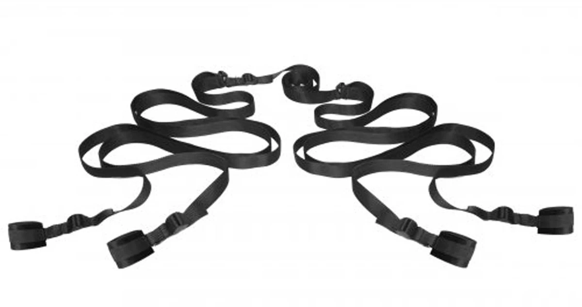 Frisky bed bondage set Hold Me in zwart met H-vormig beveiligingssysteem