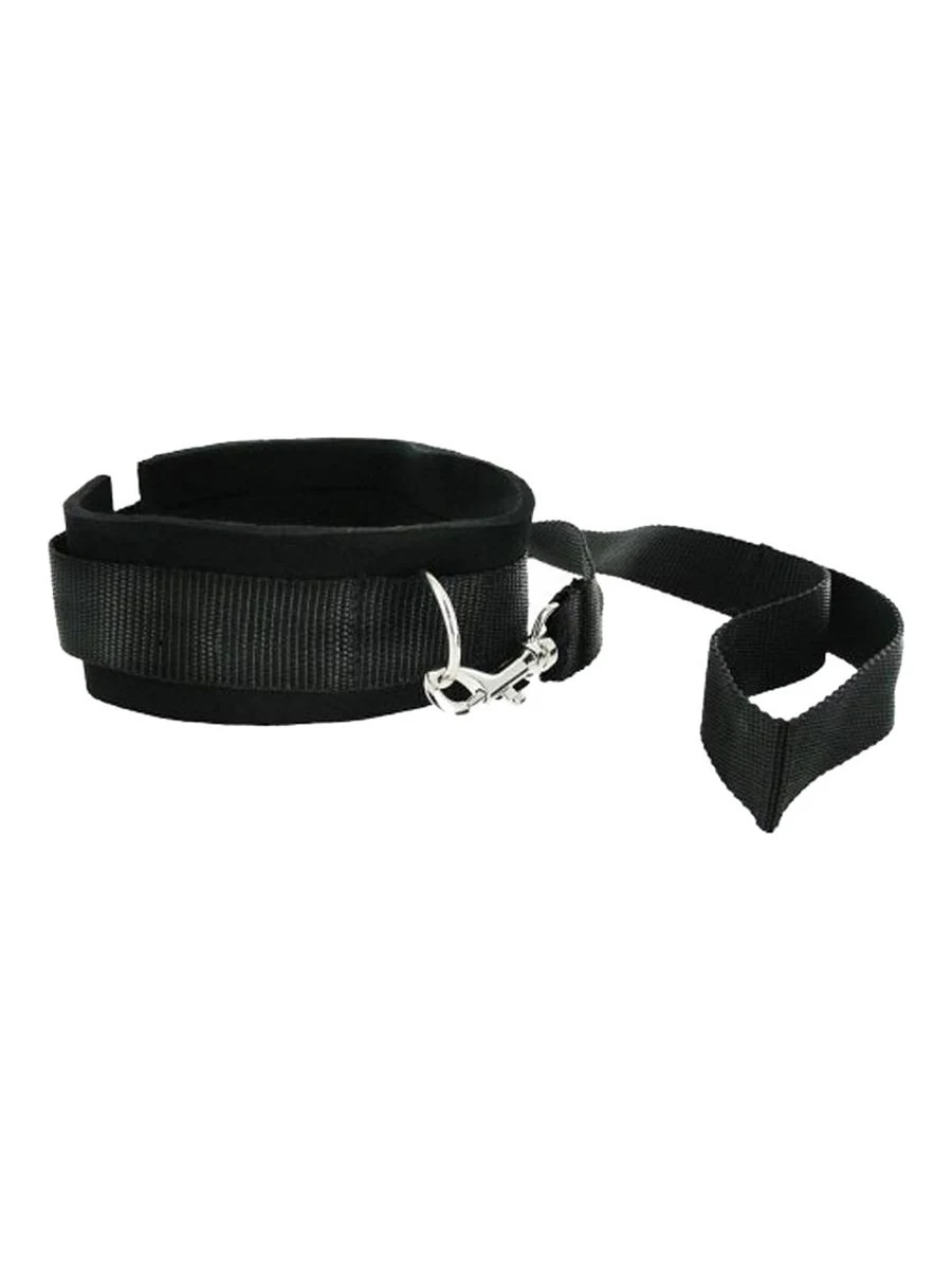 Frisky riem en halsband set zwart voor beginners