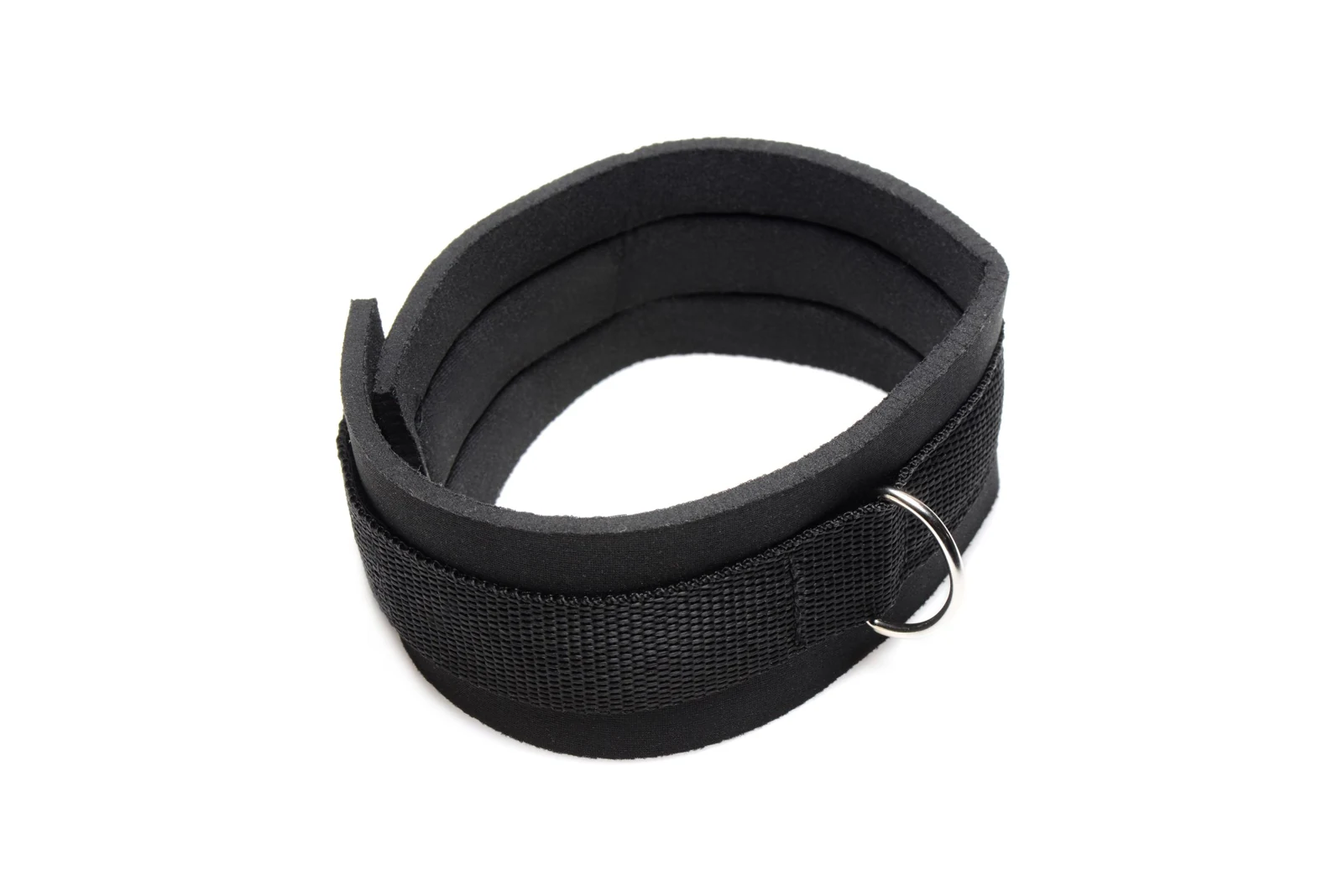 Zwarte Frisky halsband met riem en karabijnhaak