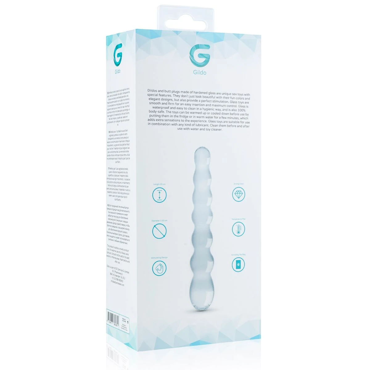 Gildo glazen dildo geschikt voor waterbasis en siliconenbasis glijmiddel