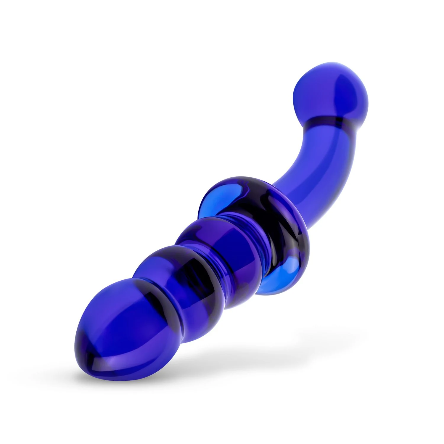 Blauwe Gildo dildo van glas met diameter 20 mm tot 30 mm