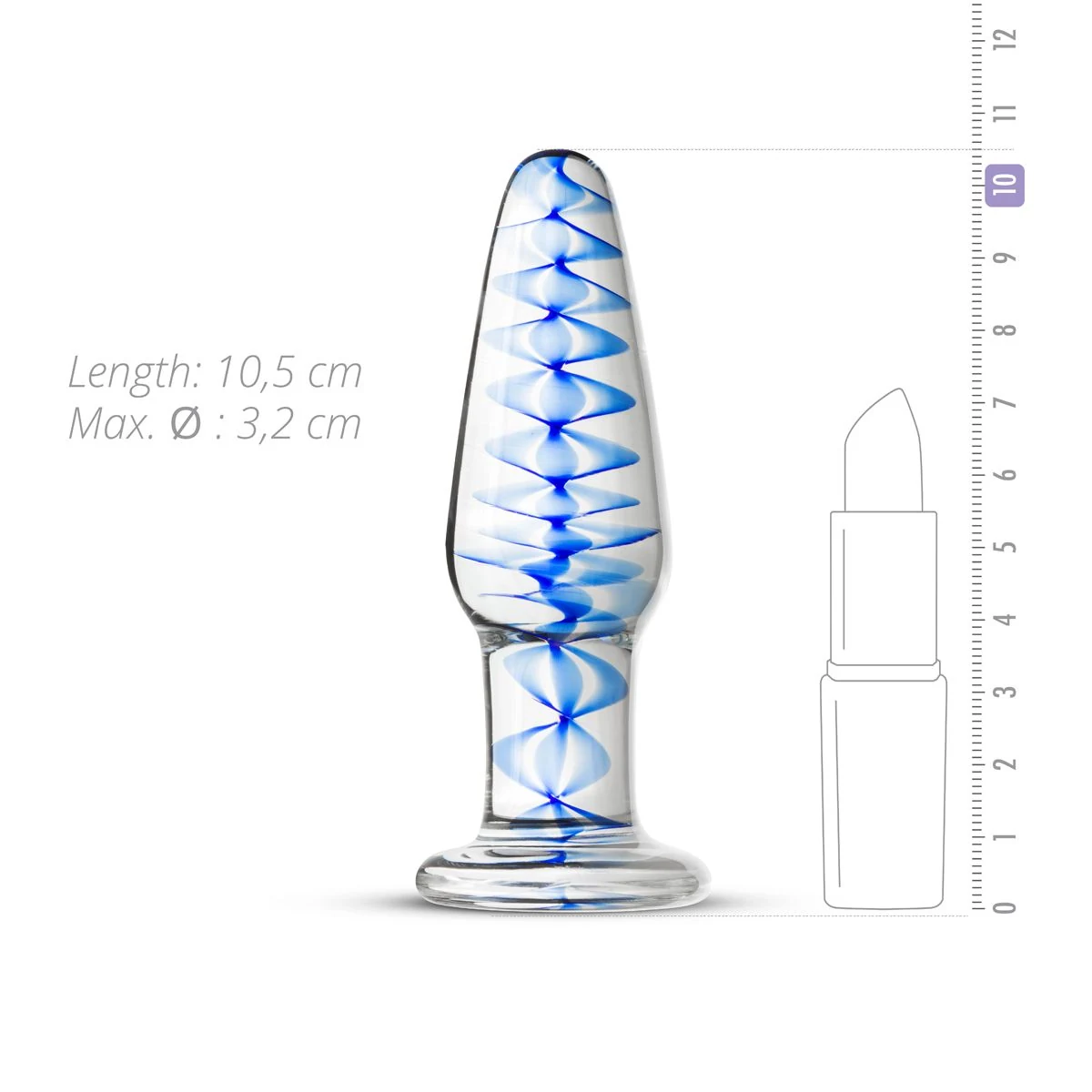 Glazen buttplug No. 23, unisex sextoy voor anale stimulatie