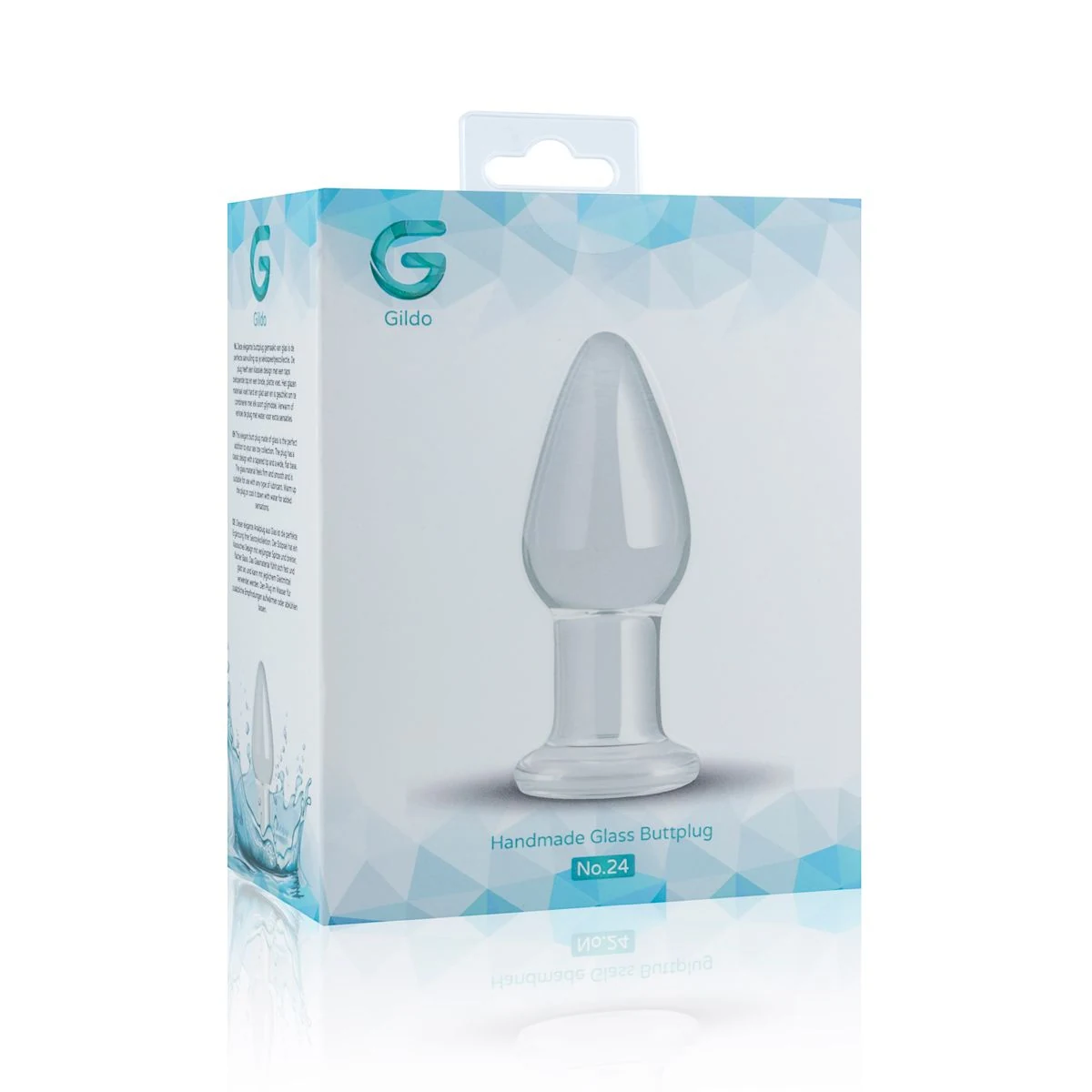 Glazen buttplug van Gildo, transparant en geschikt voor alle glijmiddelen