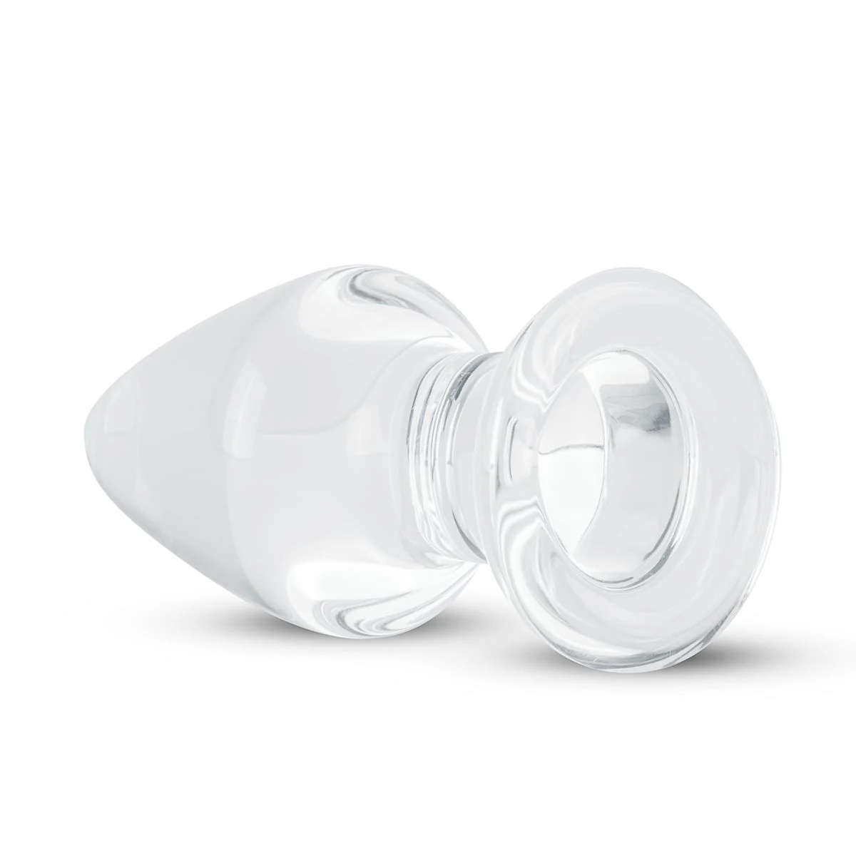 Transparante glazen buttplug van Gildo met maximale diameter 46 mm