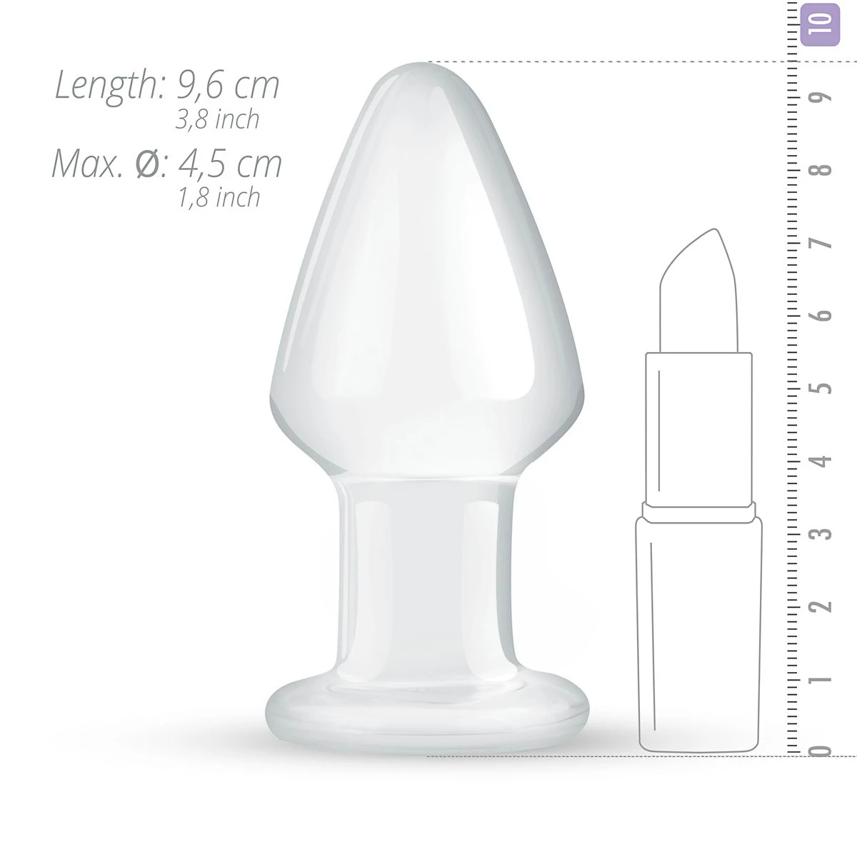 Gildo No. 25 glazen buttplug voor anale stimulatie, unisex