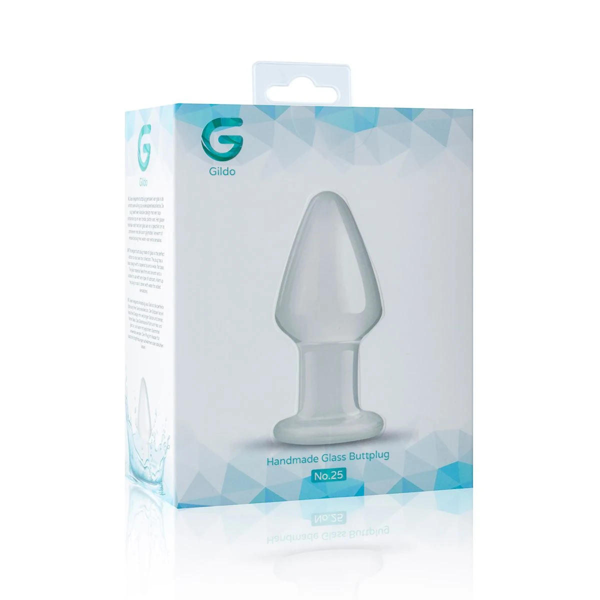 Glazen buttplug Gildo No. 25, geschikt voor waterbasis en siliconenbasis glijmiddel