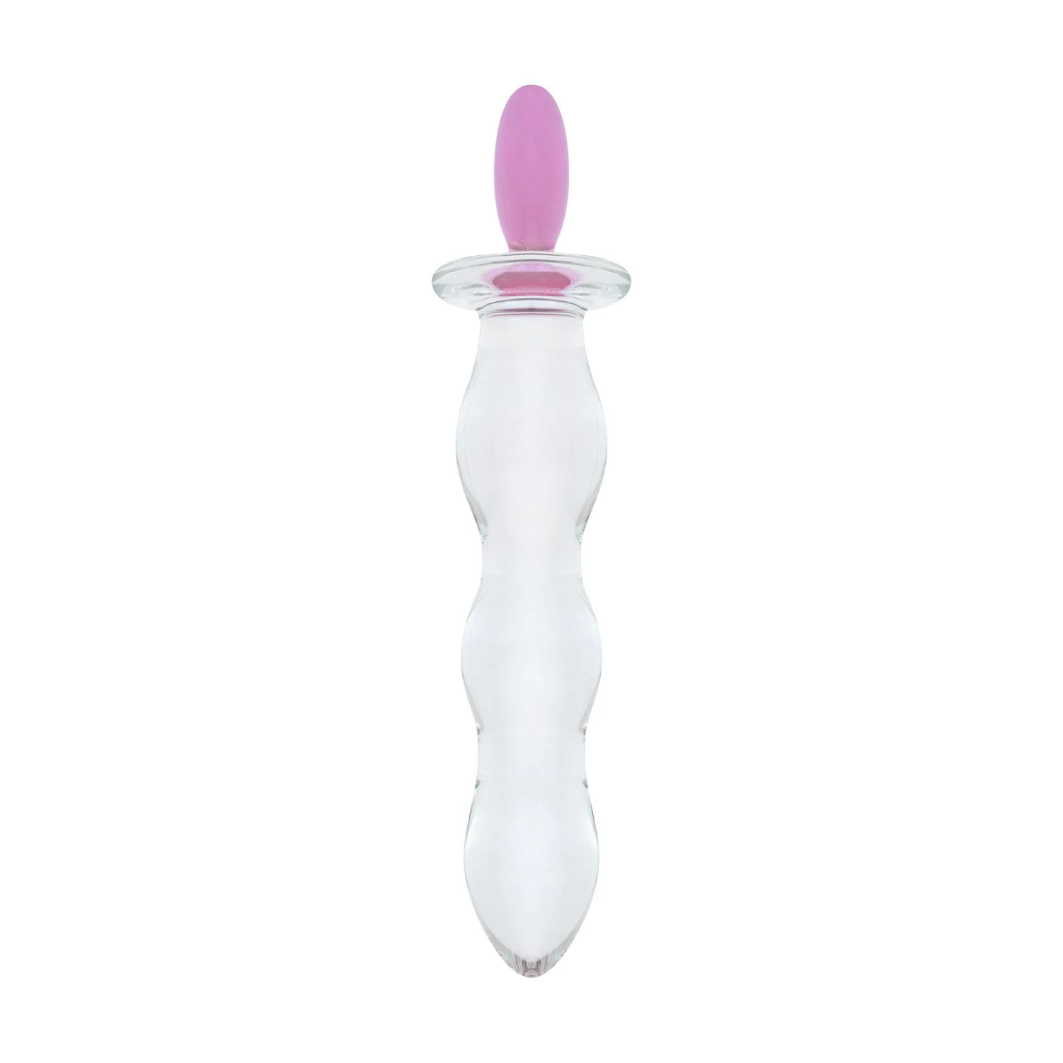 Glazen dildo hartvorm roze met lengte 188 mm en breedte 45 mm