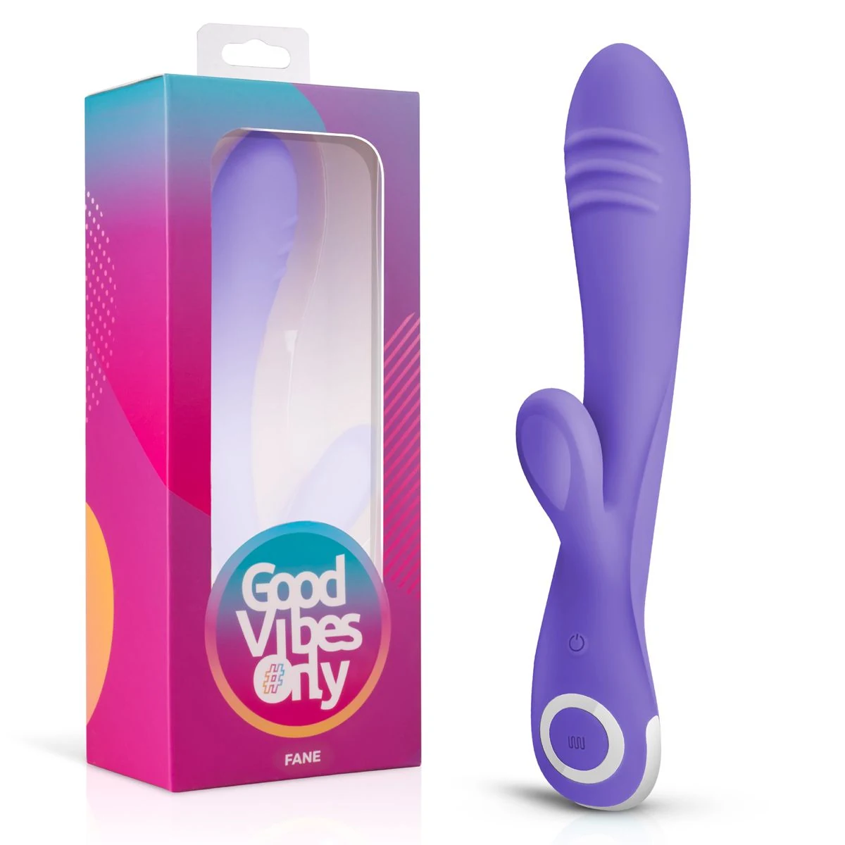 Good Vibes Only Fane Rabbit Vibrator paars met 2 motoren en 10 vibratiestanden