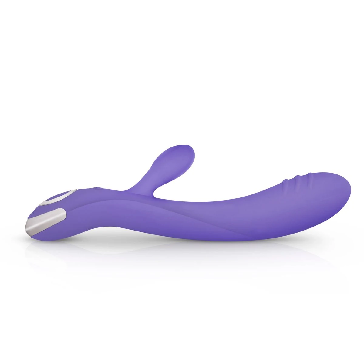 Paarse rabbit vibrator Fane met lengte van 220 mm en invoerdiepte van 130 mm