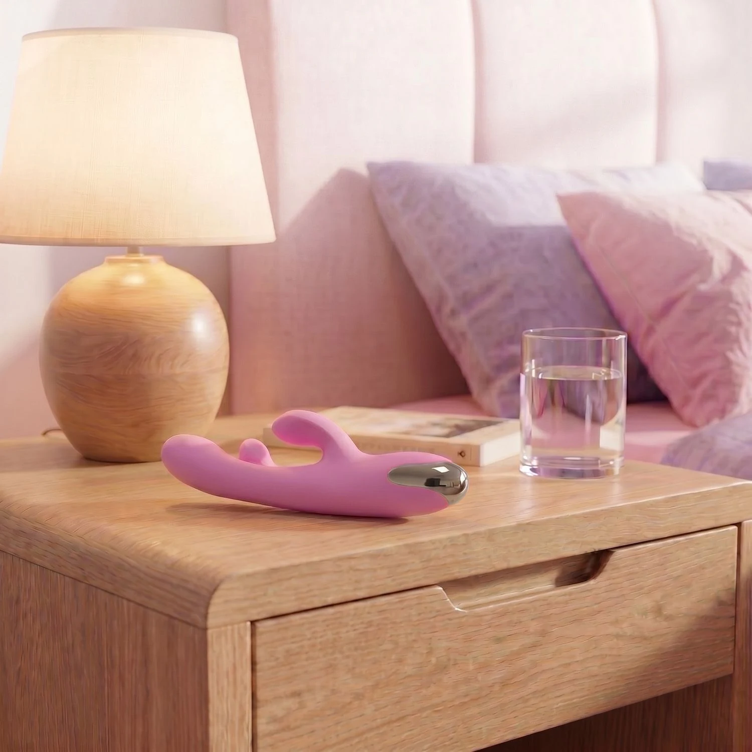 Good Vibes Only Rabbit Vibrator Moving Finger paars met pushbutton bediening