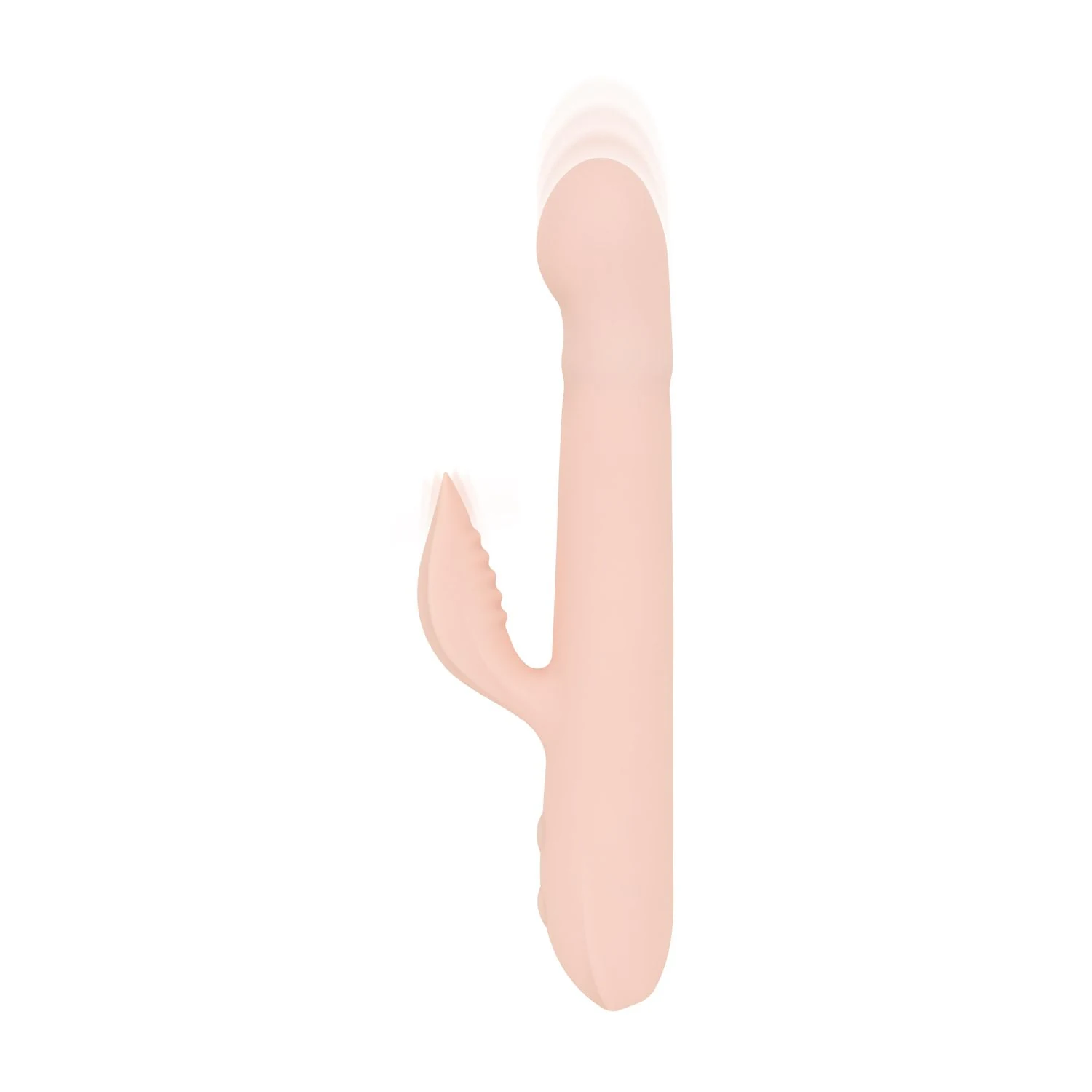 Roze stotende vibrator van zacht siliconen