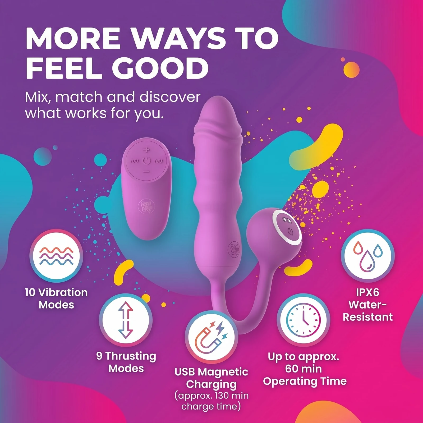 Good Vibes Only bullet vibrator roze met krachtige vibratie en thrusting