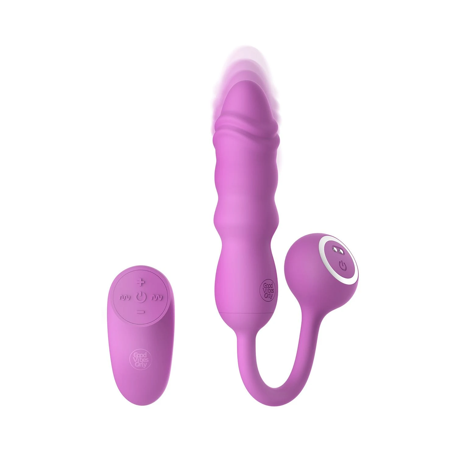 Thrusting bullet vibrator roze van siliconen en ABS