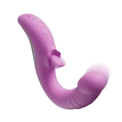 Good Vibes Only thrusting tong vibrator roze met tongstimulatie