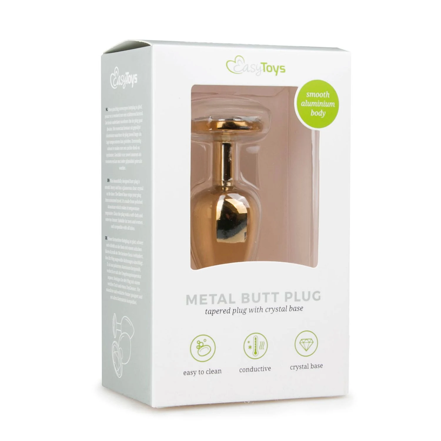 Easytoys Anal Collection goudkleurige metalen buttplug van aluminium