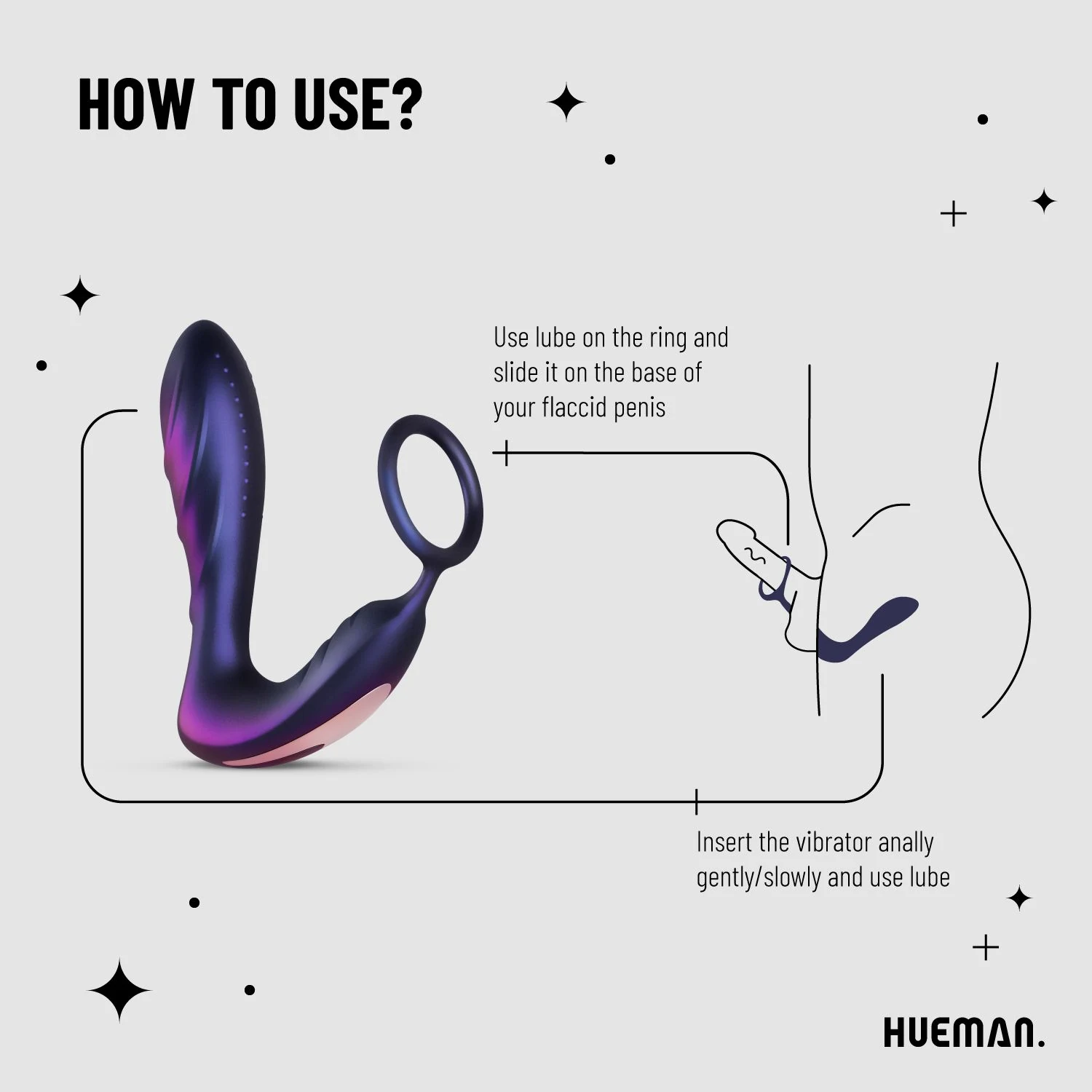 Black Hole anaal vibrator met cockring en draadloze afstandsbediening